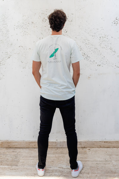 Camiseta westsouls ecológica verde claro, ilustración espalda hombre